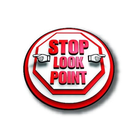 Ergomat 16in CIRCLE SIGNS - Stop Look Point DSV-SIGN 256 #1814 -UEN